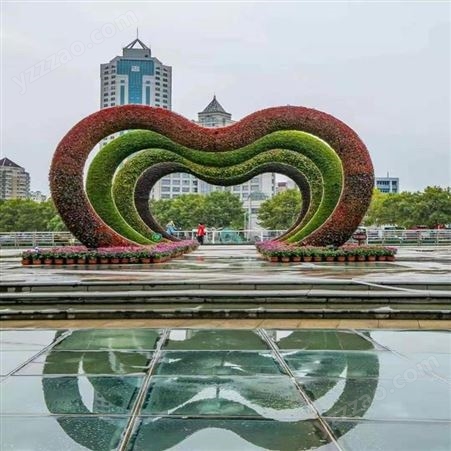节日布置景观雕塑 仿真工艺绿雕园林创意摆件