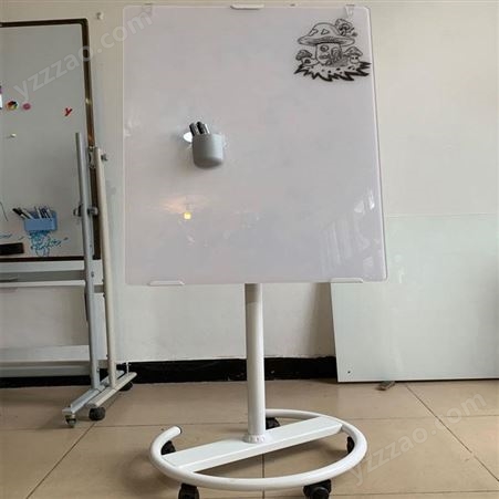 带轮可移动玻璃留言板 会议教学培训讲课写字板黑板墙 记事板