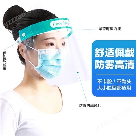防护罩护目罩防飞沫一次性透明隔离面罩面屏防疫全脸