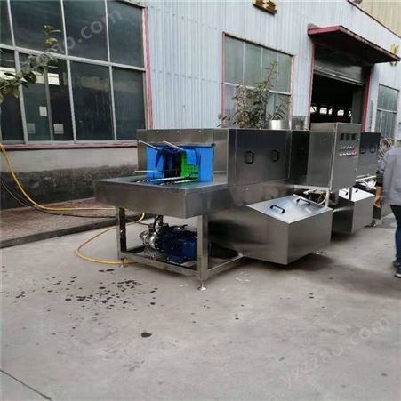 枣庄食品厂筐子清洗 肉食周转箱清洗 高效去污清洗设备