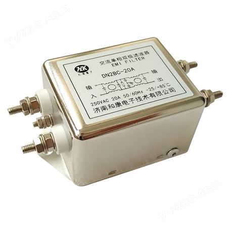 广东深圳EMI电源滤波器选型价格DN2BC-10A交流单相220V电源一级两级滤波净化HK和康电子全新