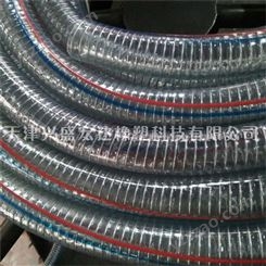 主营四季柔软PVC透明钢丝增强软管 耐高压复合水管 耐酸碱钢丝管