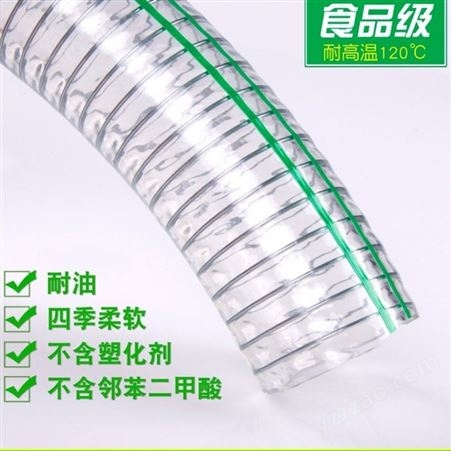 食品级PVC钢丝软管透明水管耐高压塑料管加厚软管不含塑化剂