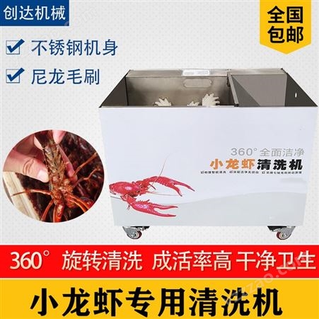 自动洗虾机 创达 小龙虾毛刷清洗机 仿人工洗龙虾机器 省时省力
