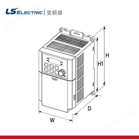 LS产电|韩国LS 超小型无传感器矢量控制LSLV0001M100-1EOFNA 变频器(单相220V专用) 0.1kw 带RS485及扩展性I/O板