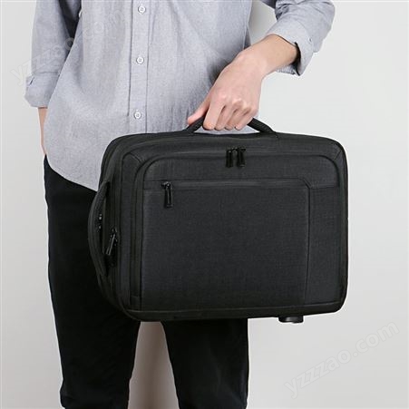 新款usb简约防水尼龙学生旅行男士电脑背包 多功能商务双肩包