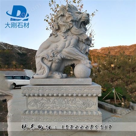 石雕狮子雕刻长期供应 河北大型石雕狮子大量供应 大型石雕狮子厂家批发