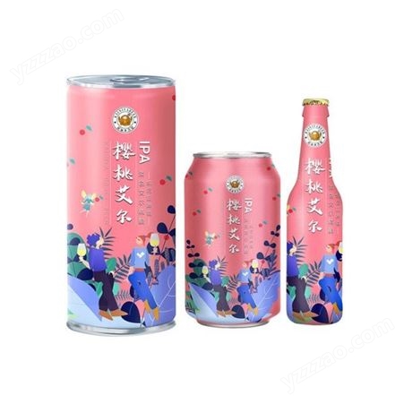 山东啤酒厂家大量出售樱桃精酿啤酒  礼盒果味酒水供应