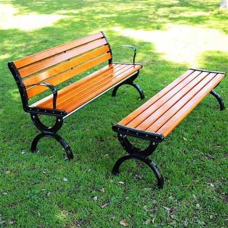小区公园椅 休闲实木靠背椅 铁艺靠背椅 防腐木长条椅