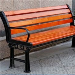 漳州公园椅户外长条座椅等候椅防腐木公园广场实木铸铁连排椅