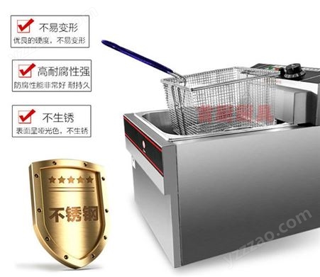 新粤海EF-903电炸炉单缸单筛油炸锅新款式不锈钢台式商用电炸炉