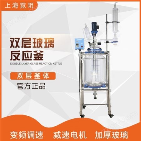 上海霓玥SF系列30升双层玻璃反应釜 实验室用玻璃反应釜