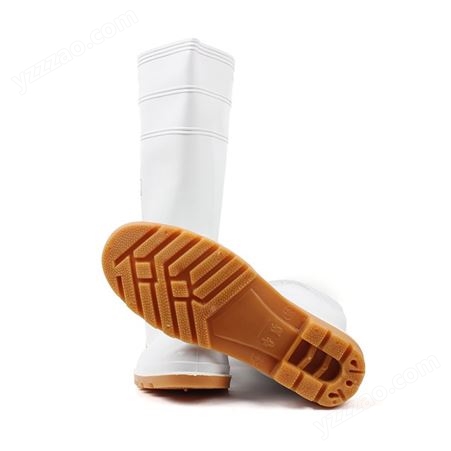 吉盾高筒水靴白色 高筒雨靴 耐油耐酸碱五耐靴子 食品靴厨师靴