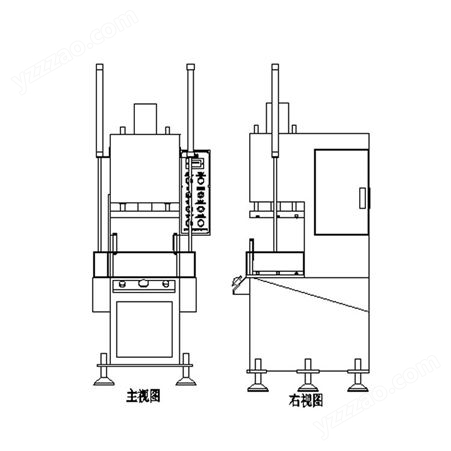 东莞中小型液压机钢板焊接结构单臂油压机经济简单实用,具有广泛通用性