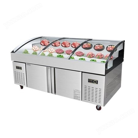 主派海鲜冰台展示柜超市蔬菜保鲜工作台冷藏不锈钢冰鲜台饭店点菜