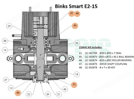 德国工厂直采 宾克斯 binks 电动循环泵维修包 主轴承 250599