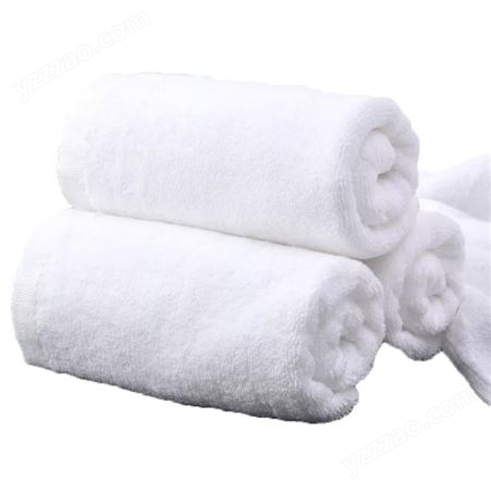 酒店毛巾批发 铂金缎优质棉毛圈方巾 柔软吸水美容巾 白色加厚