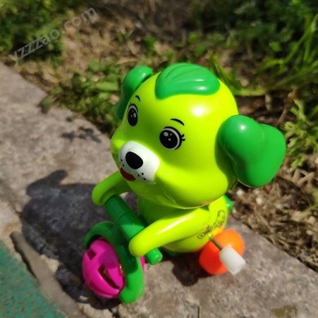 上链自行车小狗 发条小玩具 可爱有趣 地摊儿童玩具双伟