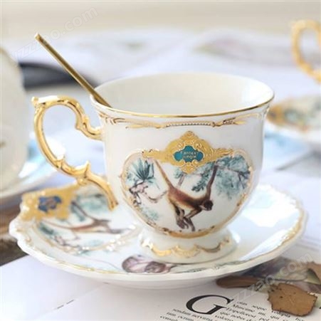 陶瓷咖啡杯ins风北欧式 现代小奢华创意英美式个性咖啡杯家用