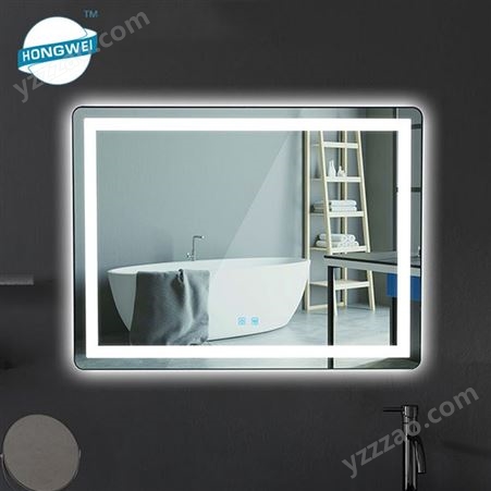 贴墙led防雾镜 浴室卫生间智能镜 多功能浴室镜 三色变换化妆镜