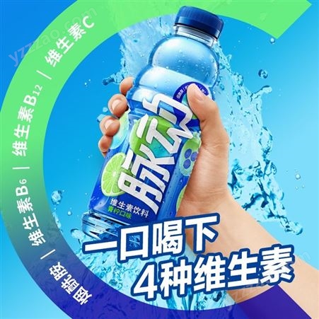 脉动(Mizone)  青柠口味 600ML*15瓶 维C果汁水 低糖维生素运动功能饮料