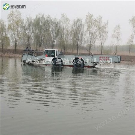 青岛浒苔打捞船 水电站漂浮物清洁船 双传送水草收割机械