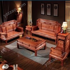 红木沙发 菠萝格木沙发组合 新中式花梨仿古红木家具 客厅明式五件套古典实木家具